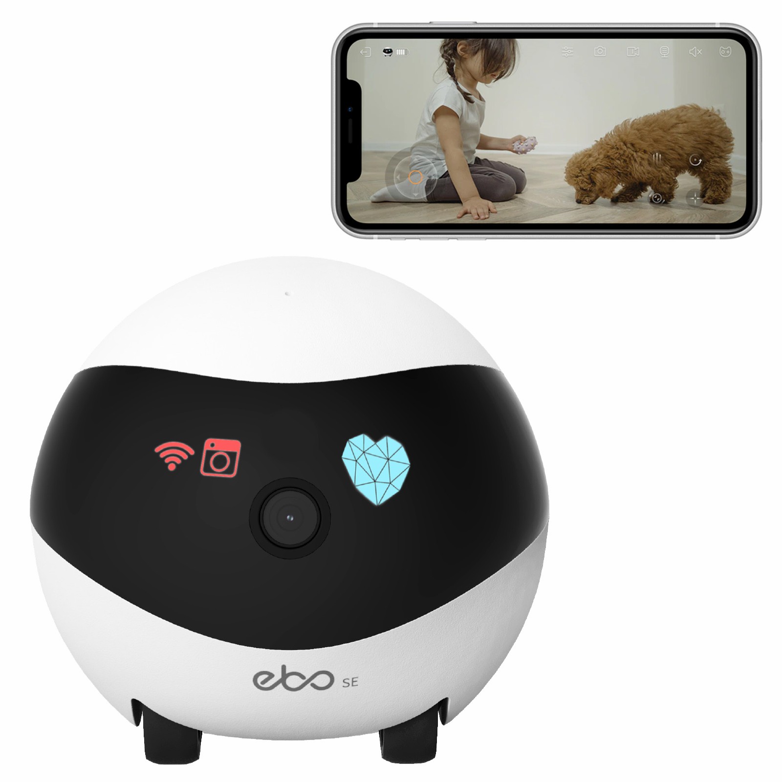 Home Security Robot - หุ่นยนต์อัจฉริยะ EBO SE สำหรับบ้าน พร้อมกล้องวงจรปิด 1080P